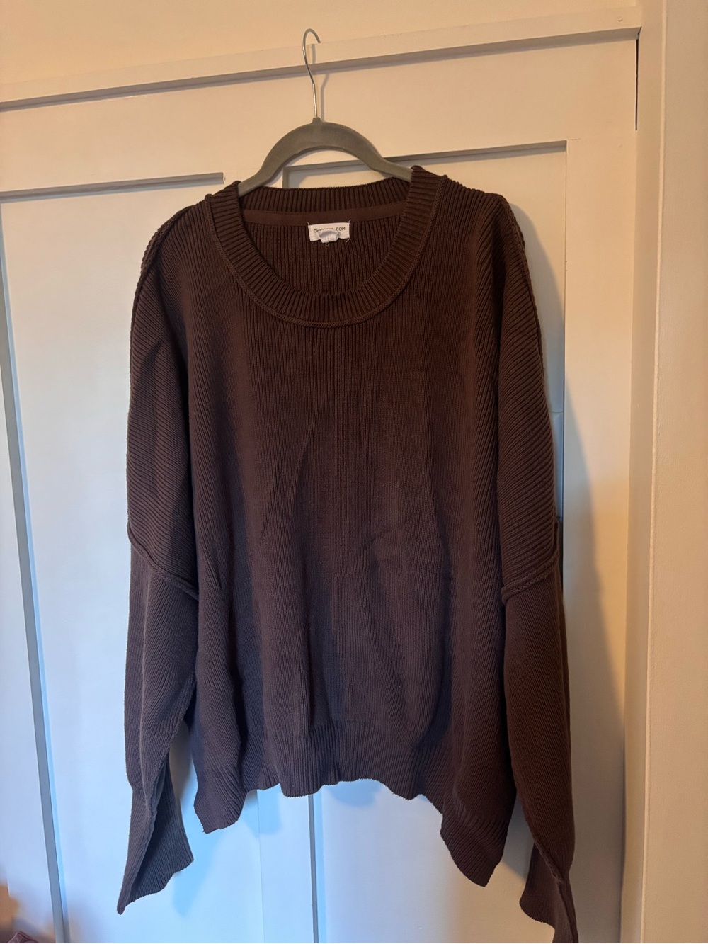 Chic Soul 1X Chocolate Brown Oversized Slouchy Knit Sweater